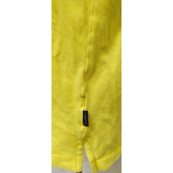 Izod Silk Wash Mens Large Yellow Short Sleeve Logo Golf Rugby Preppy Polo Shirt - Picture 6 of 11